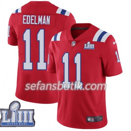 New England Patriots Tröjor Julian Edelman 11 Nike Röd 2019 Super Bowl LIII - Herr New England Patriots Tröjor Julian Edelman 11 Nike Röd 2019 Super Bowl LIII - Herr